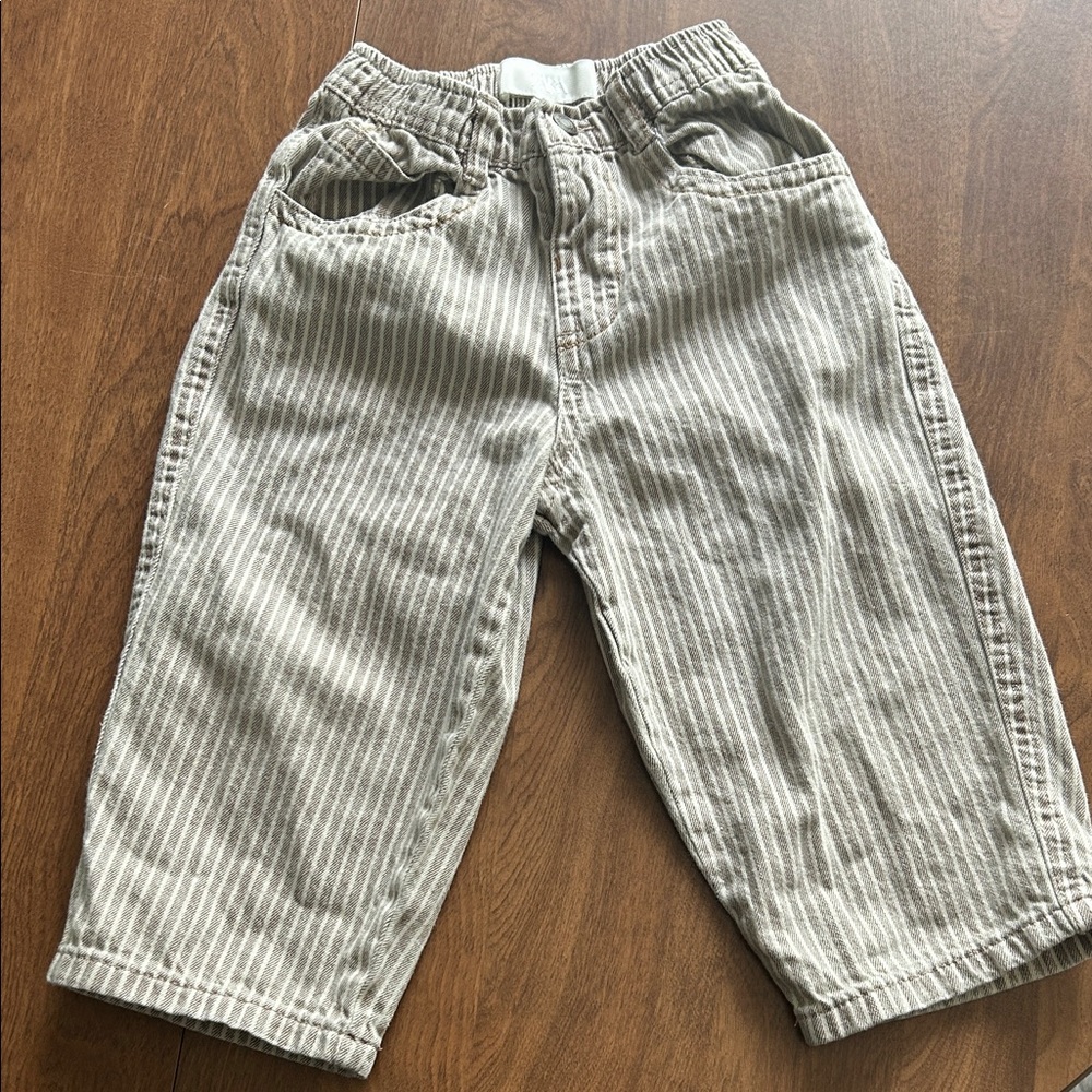 Zara Striped Tan Kids Pants